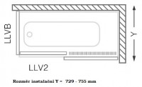 ROLTECHNIK vanová zástěna boční LLVB 750 výplň transparent, rám brillant   573-7500000-00-02